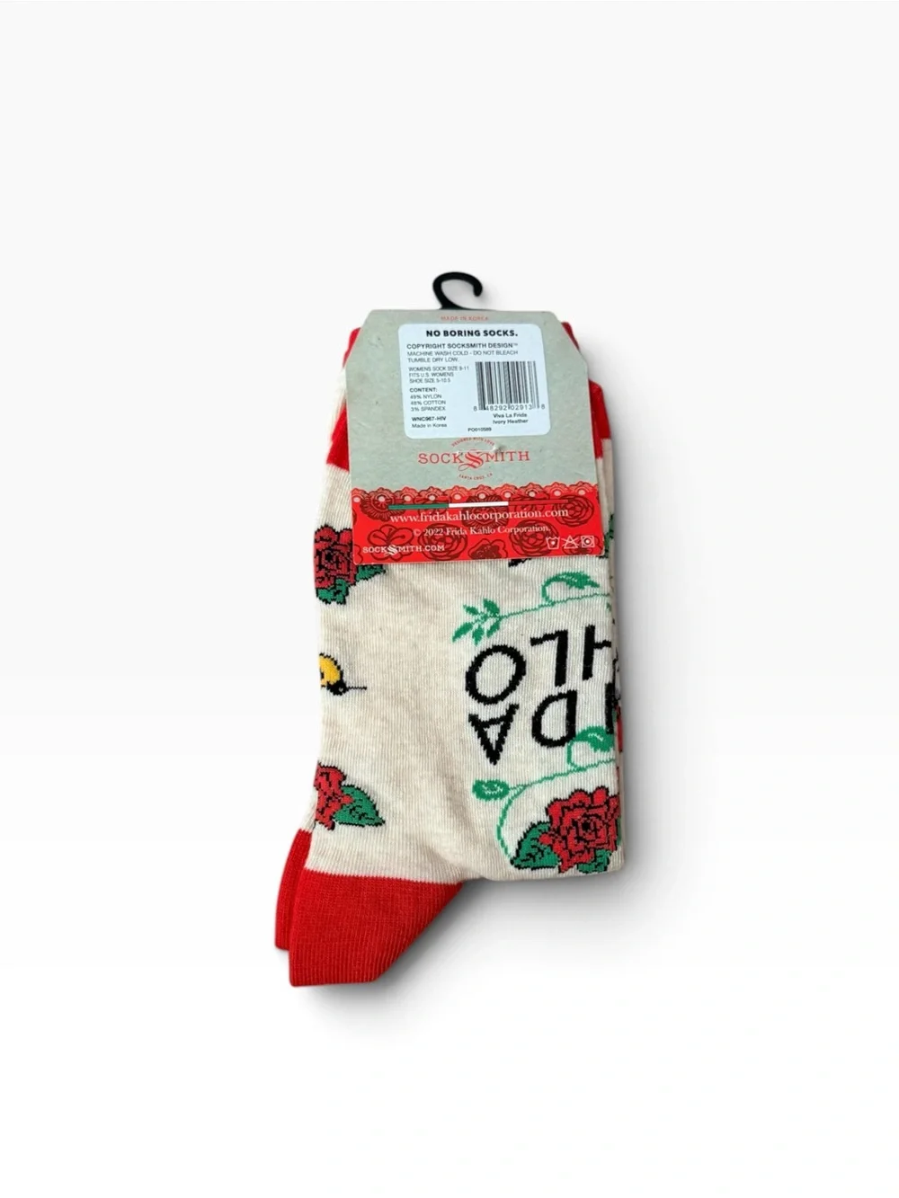 NWT Socksmith Frida Kahlo Women's Socks Novelty Crew Socks 